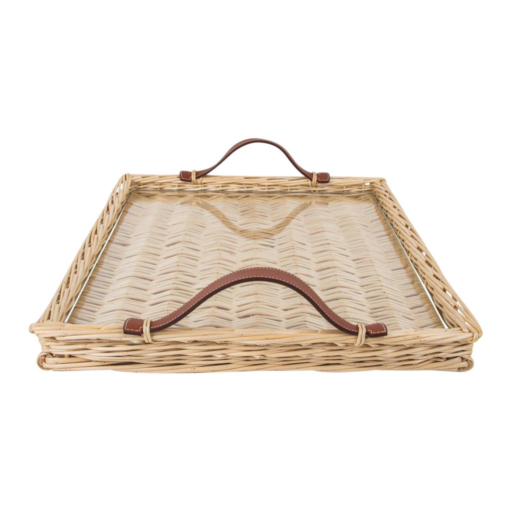hermes tray wicker