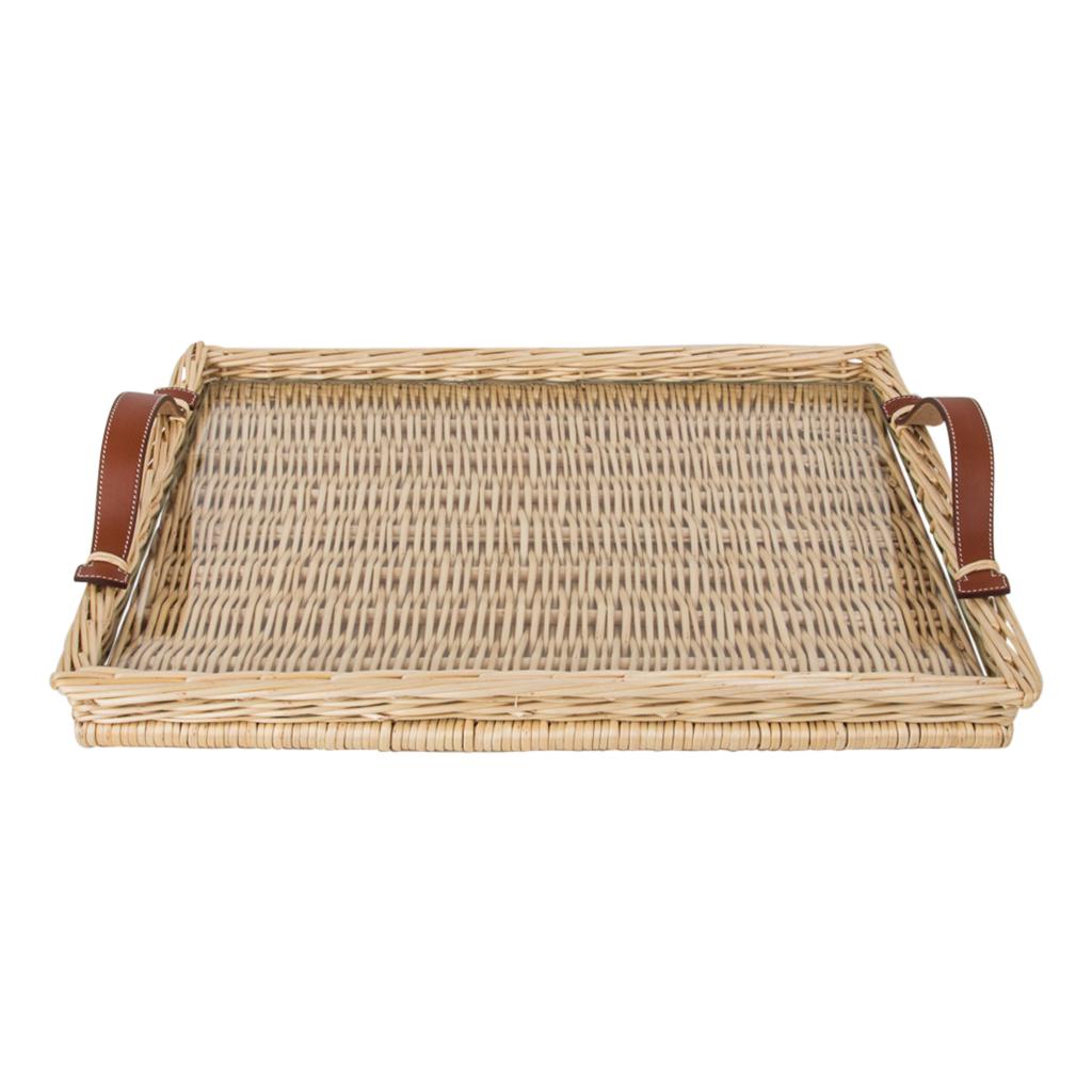 hermes wicker tray