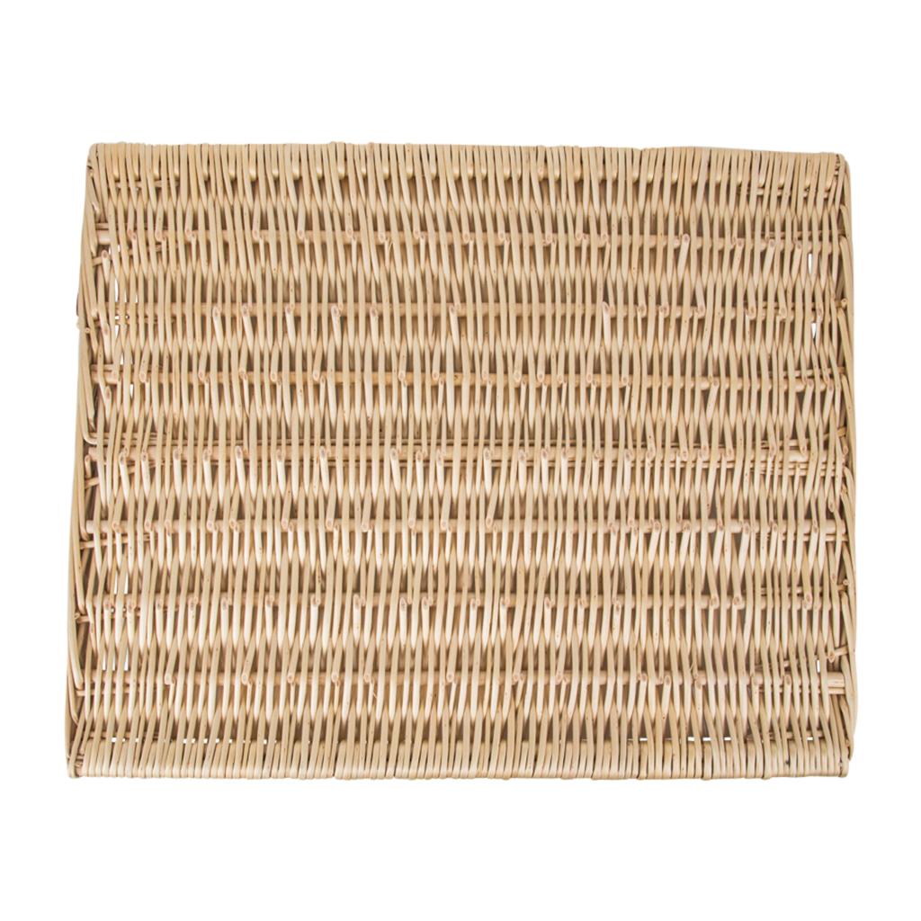 Women's or Men's Hermes Osier (Wicker) Serving Tray Barenia Leather Handles New w/ Box