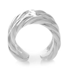 Hermès Osmose Women's Openwork Sterling Silver Band Ring
