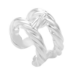 Hermès Osmose Women's Openwork Sterling Silver Band Ring