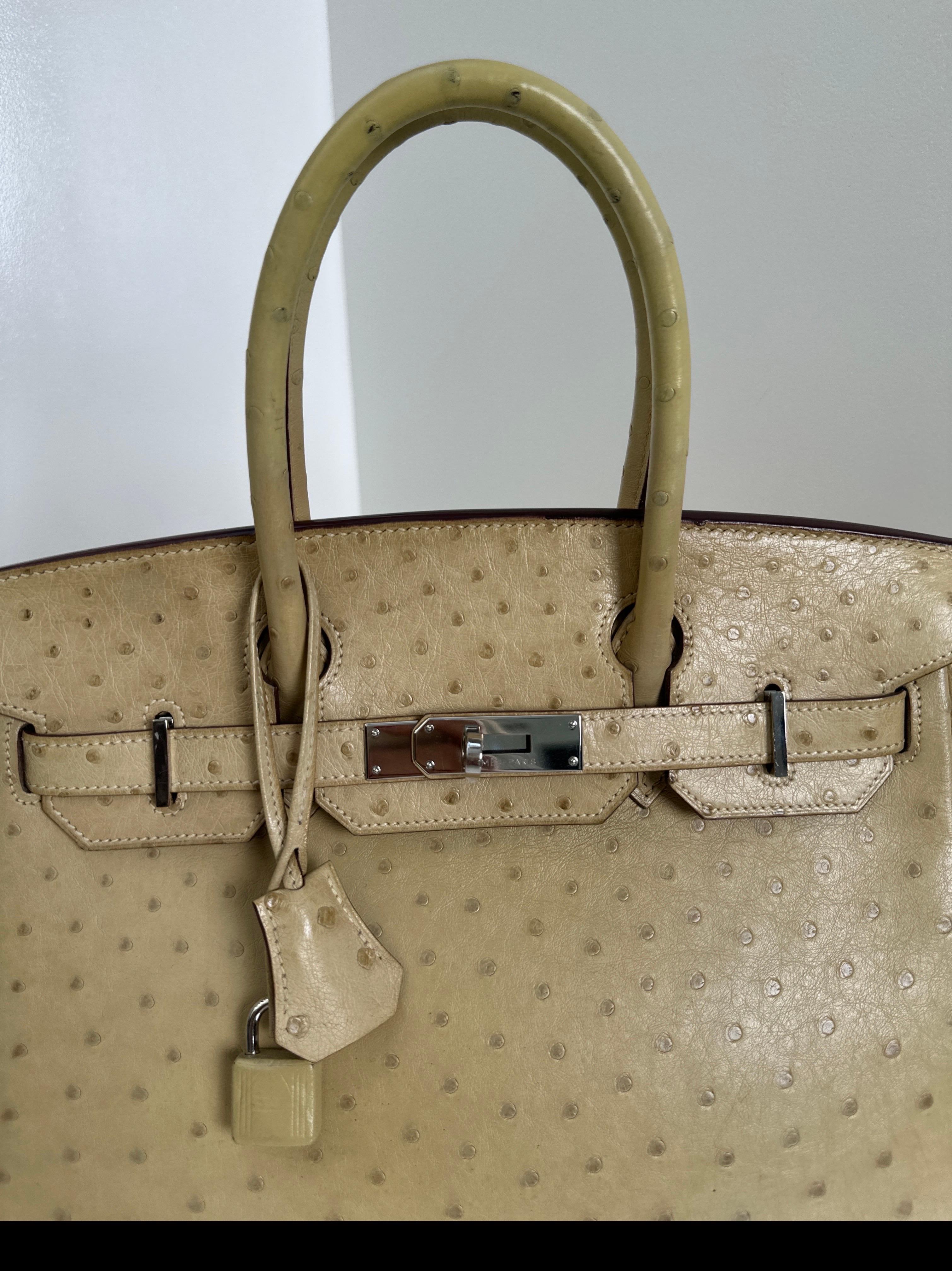 Hermes Strauß Birkin 30 Tasche im Angebot 9