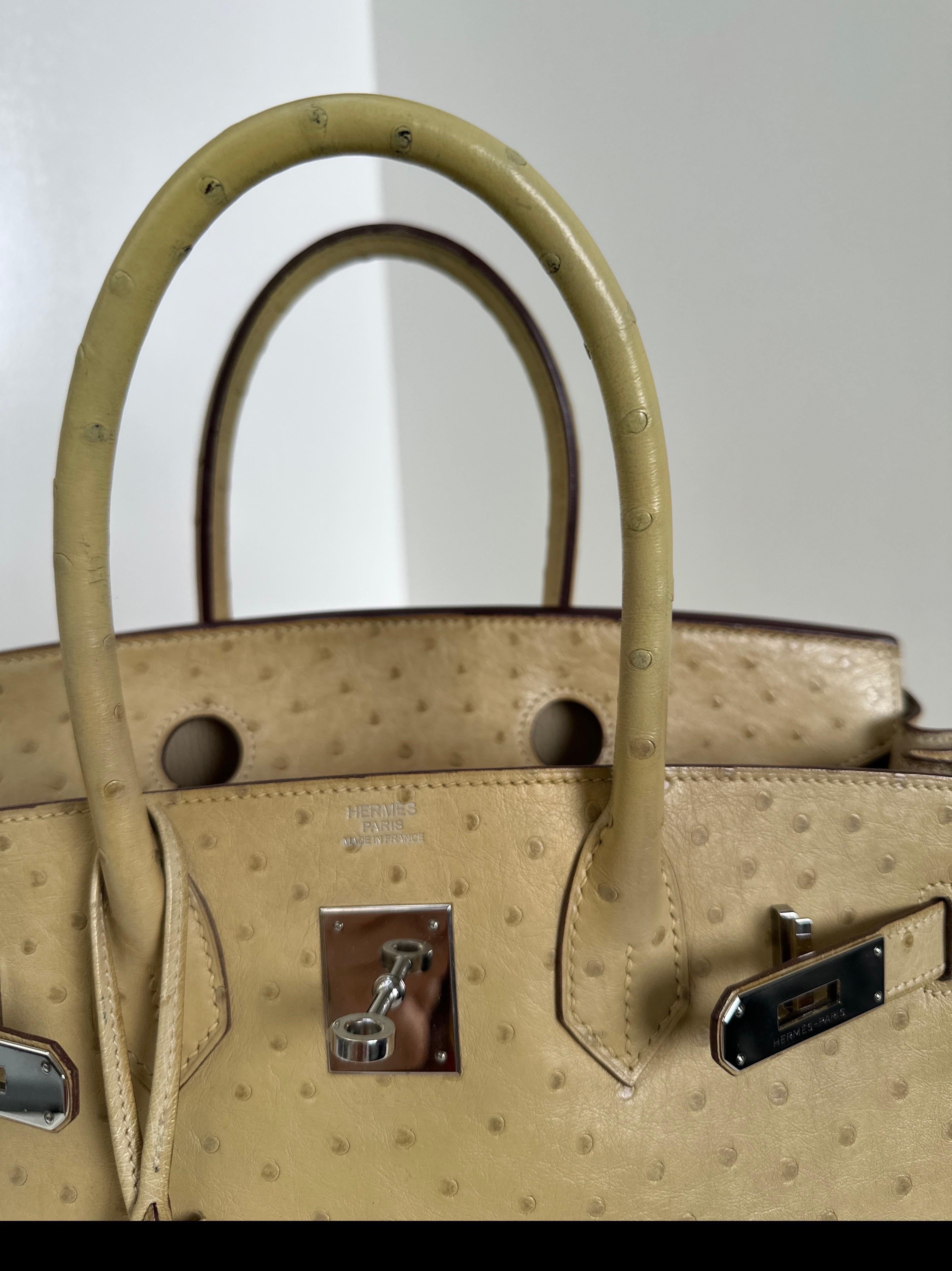 Hermes Strauß Birkin 30 Tasche im Angebot 11