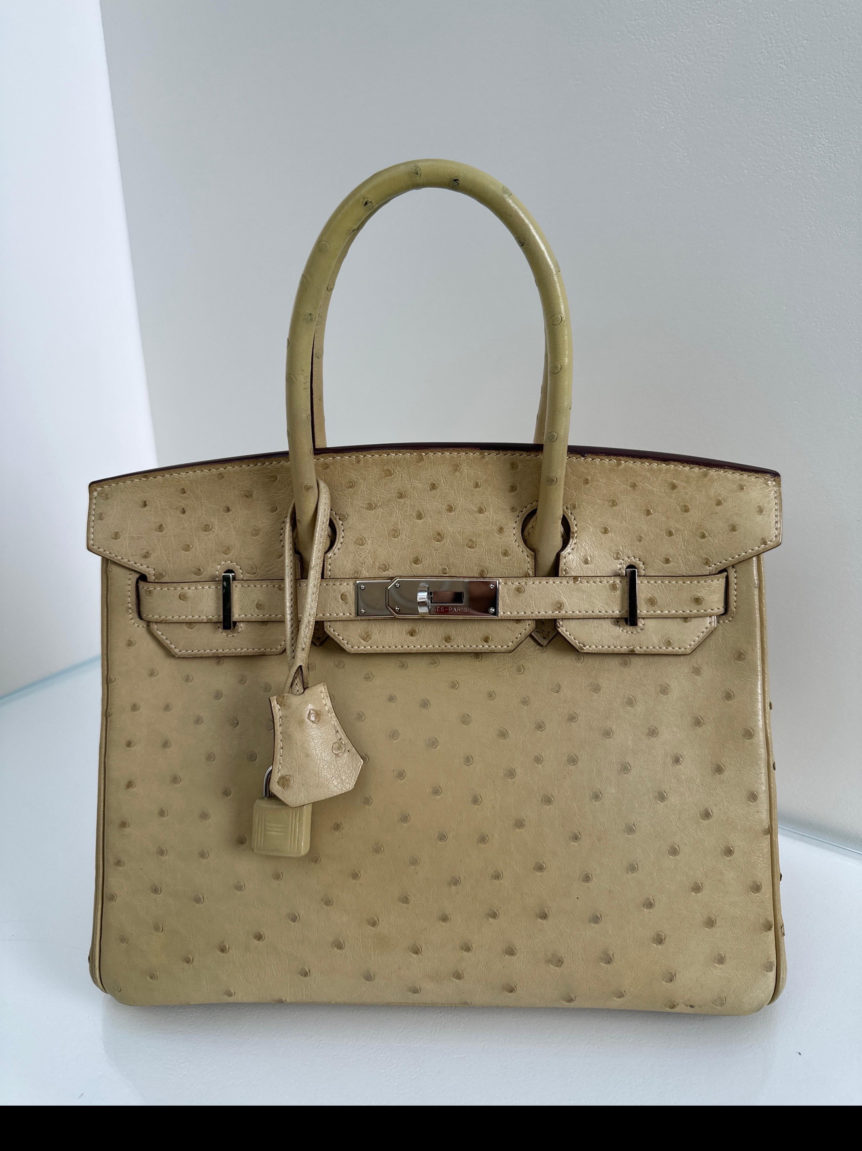 Hermes Strauß Birkin 30 Tasche im Angebot 15