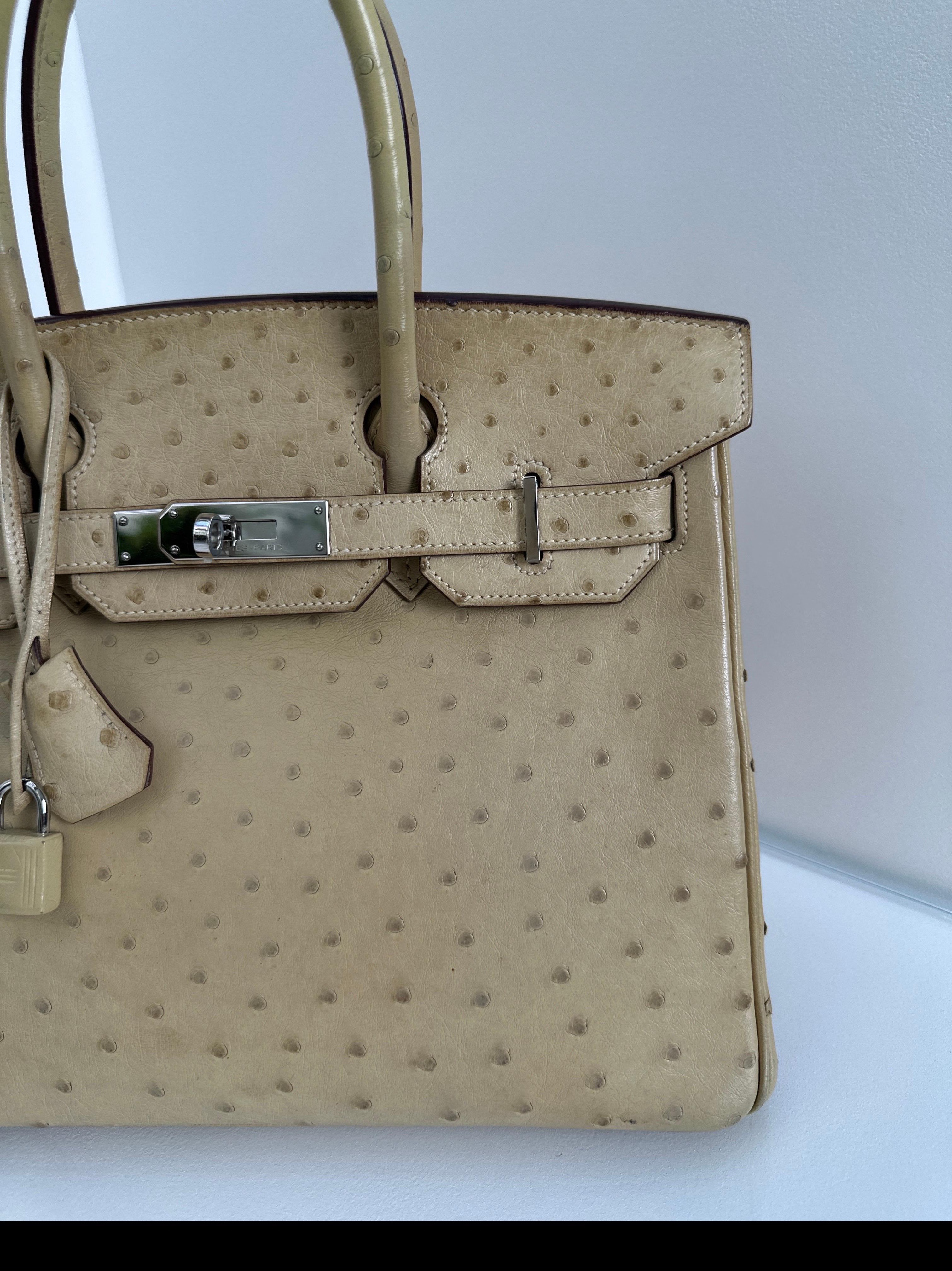 Hermes Strauß Birkin 30 Tasche im Zustand „Gut“ im Angebot in Athens, GA