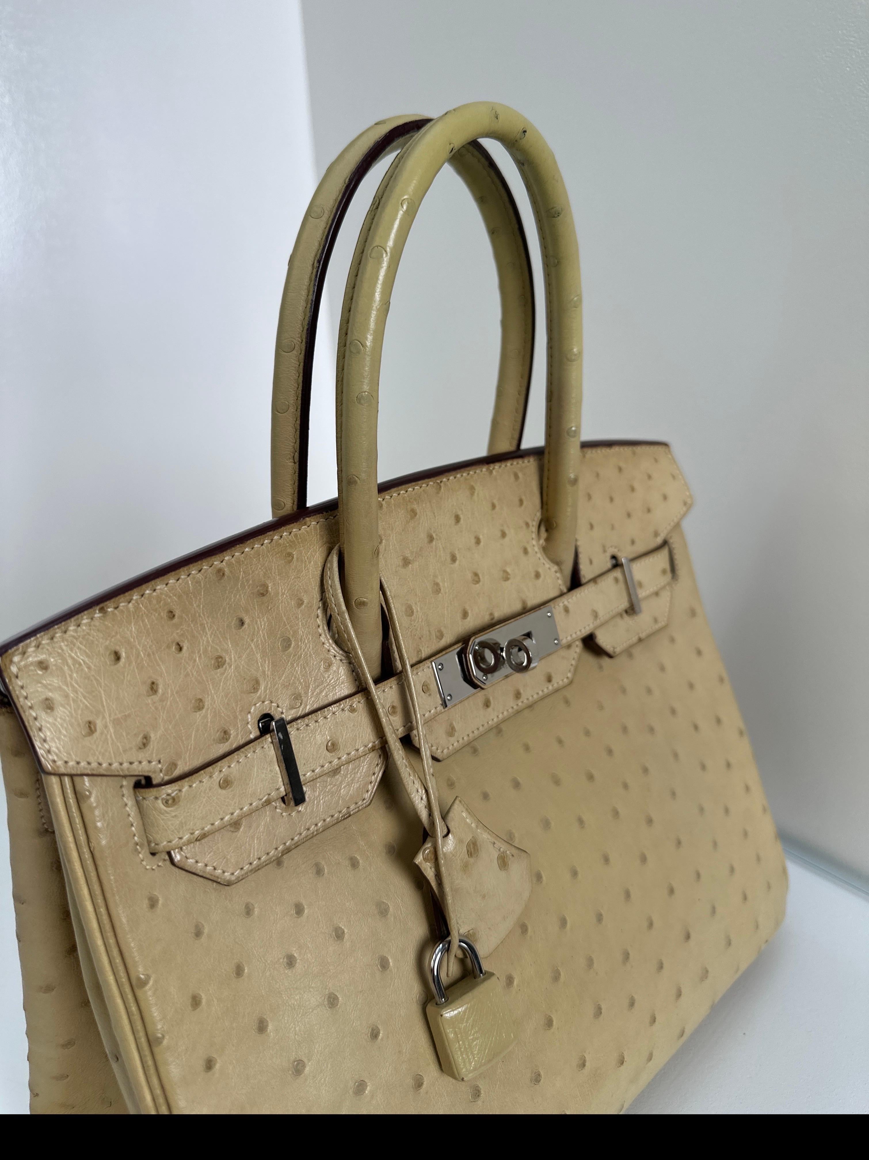 Hermes Strauß Birkin 30 Tasche im Angebot 4
