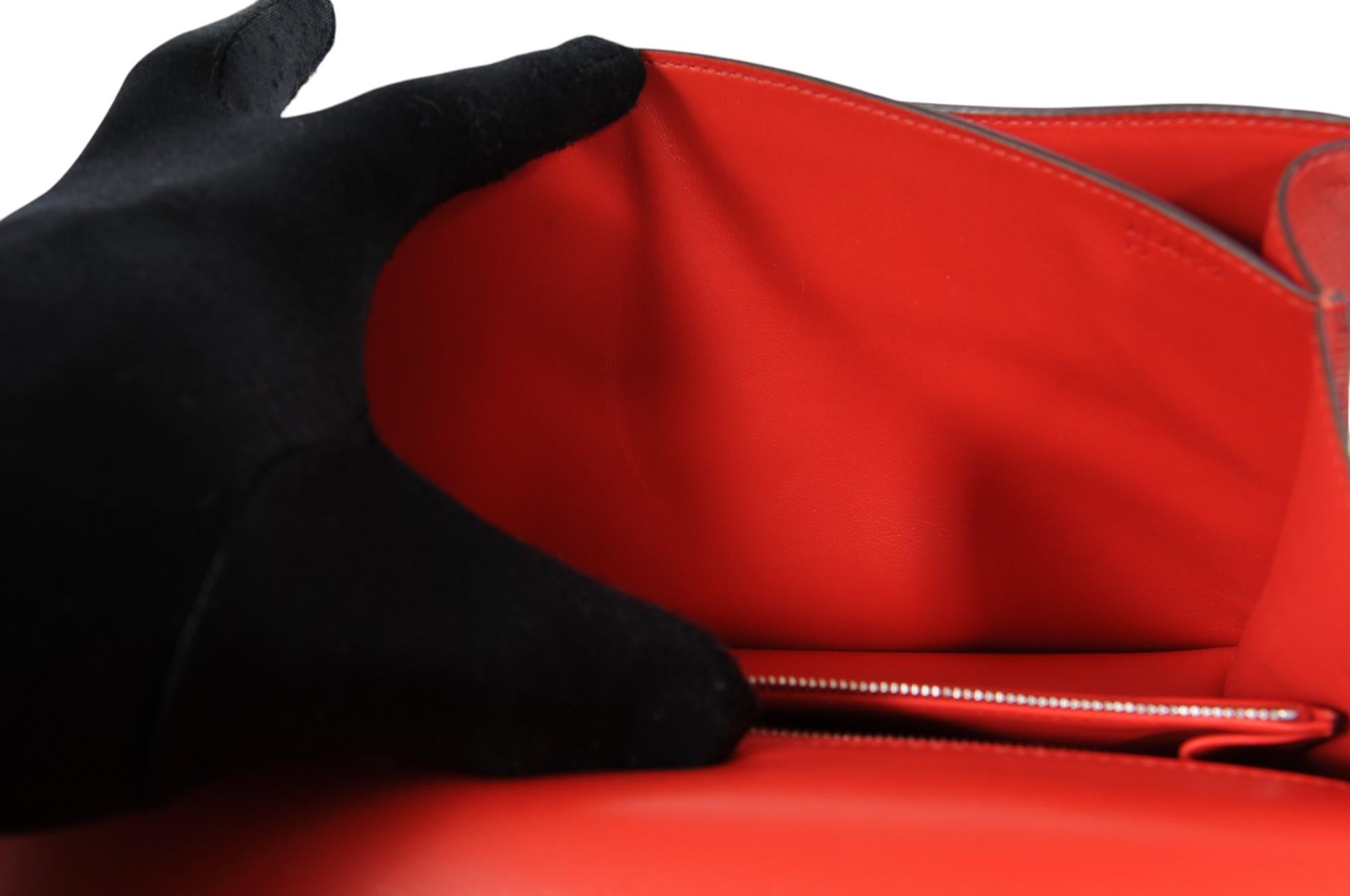 Hermes Ostrich Constance 24 Rouge Stamp Crossbody Red ASA937 For Sale 14