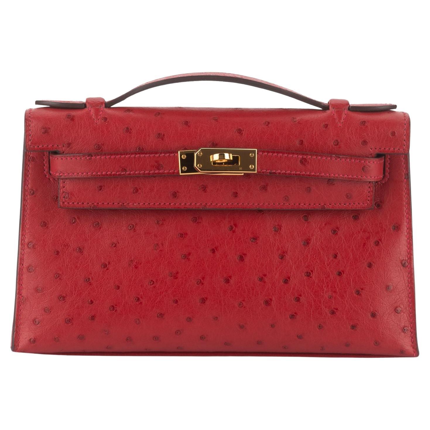 Hermès Strich Kelly Pochette Rouge
