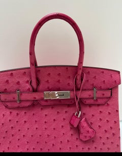 Hermes Ostrich Rose Tyrien Birkin 30