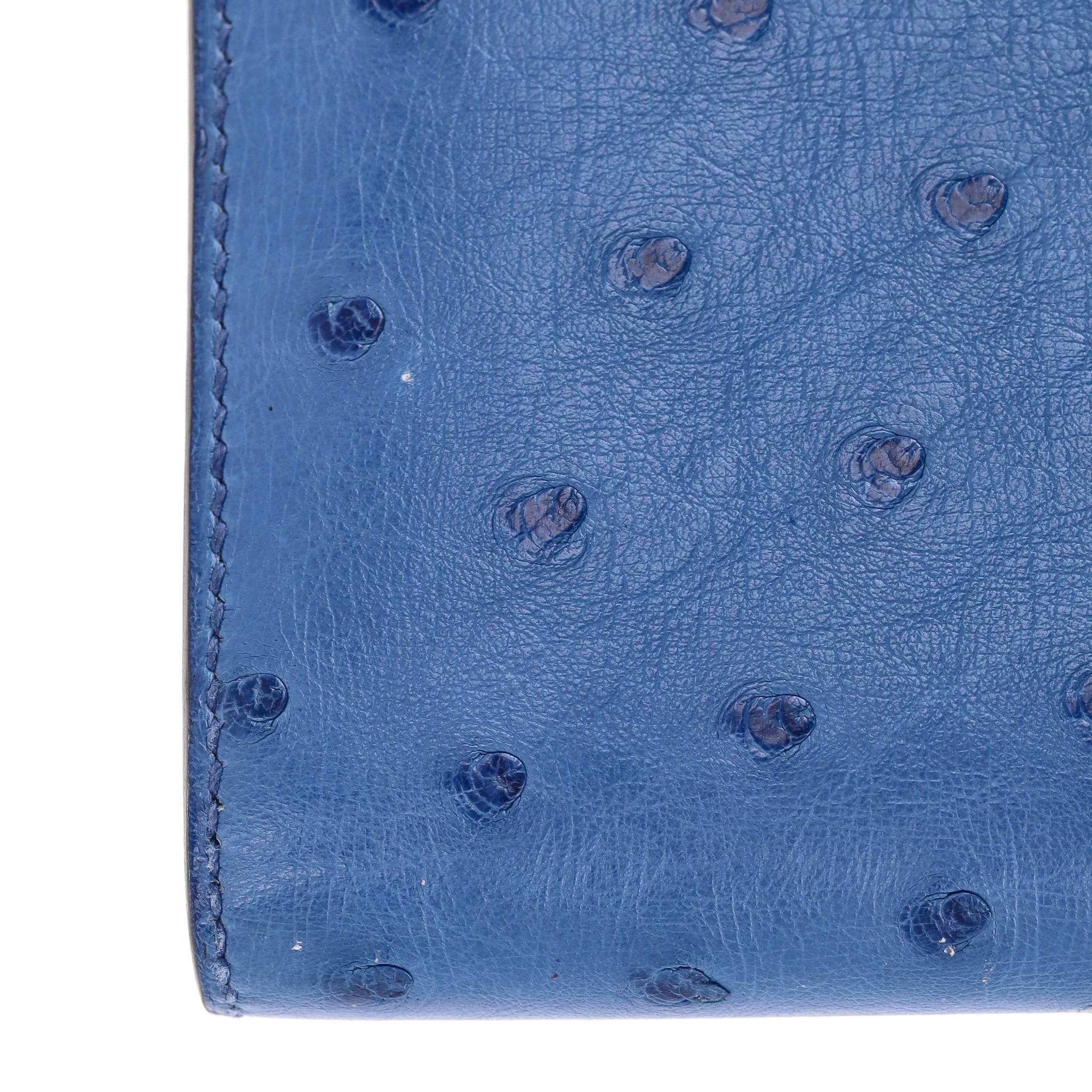 Hermes Ostrich Skin Constance Long Wallet For Sale 6