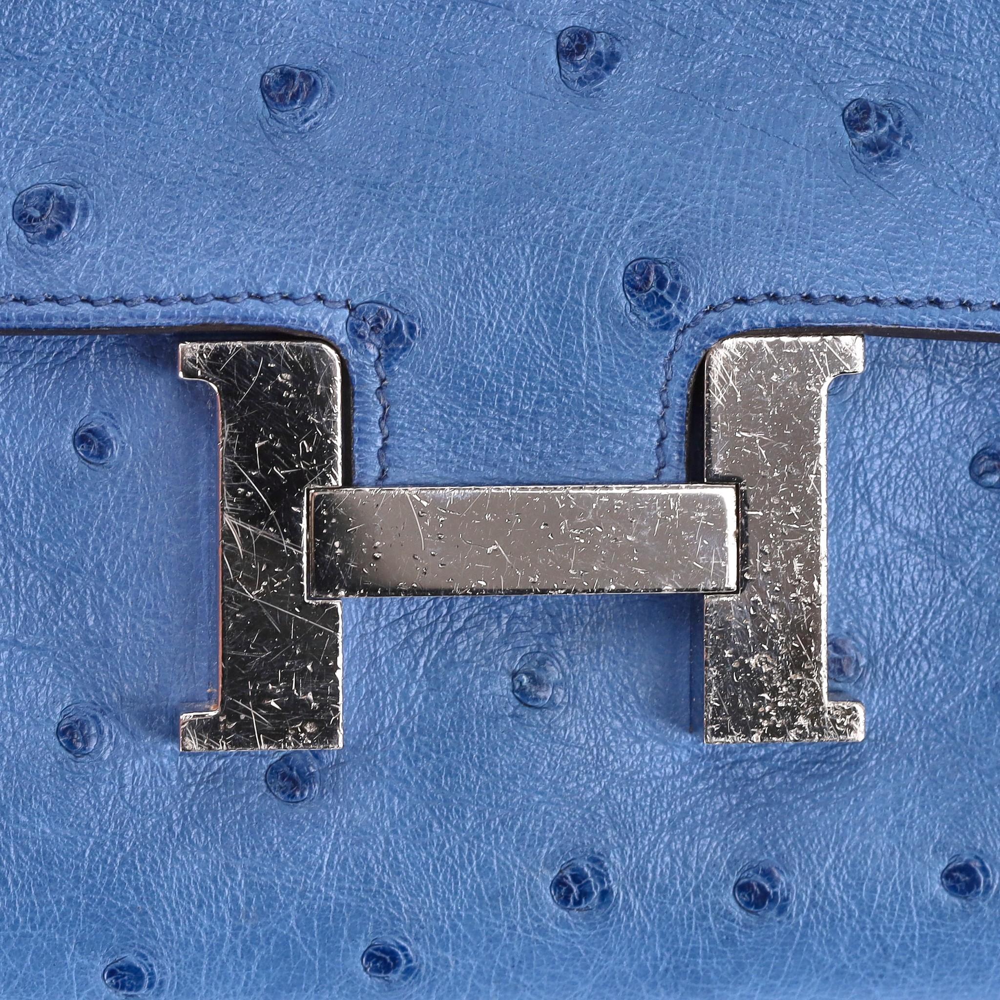 Hermes Ostrich Skin Constance Long Wallet For Sale 1