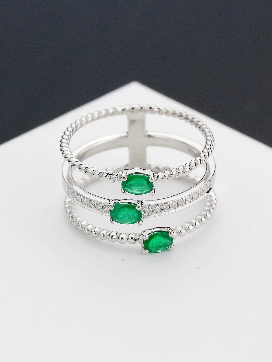 For Sale:  Hermes Oval Emerald-3 Triple Band 2