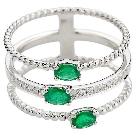 For Sale:  Hermes Oval Emerald-3 Triple Band