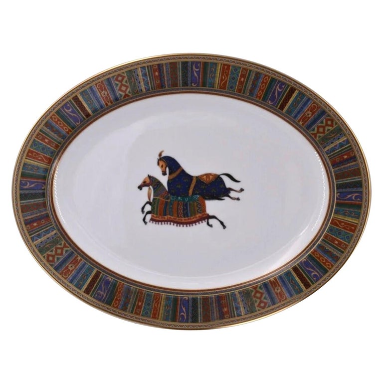 Hermès, Oval Porcelain Dish Collection "Cheval d'Orient" at 1stDibs