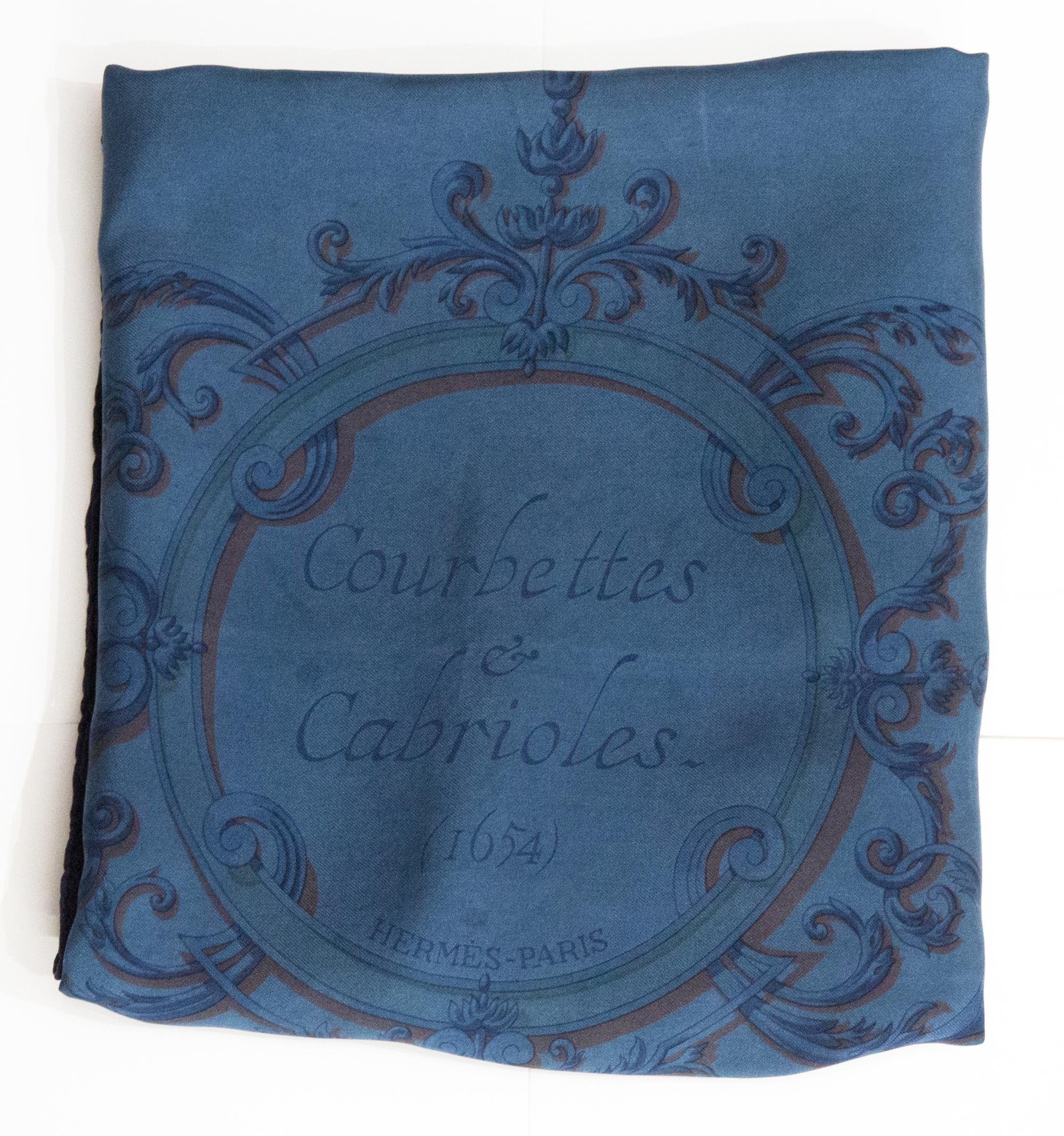 Hermès overdyed silk scarf “Courbettes et Cabrioles