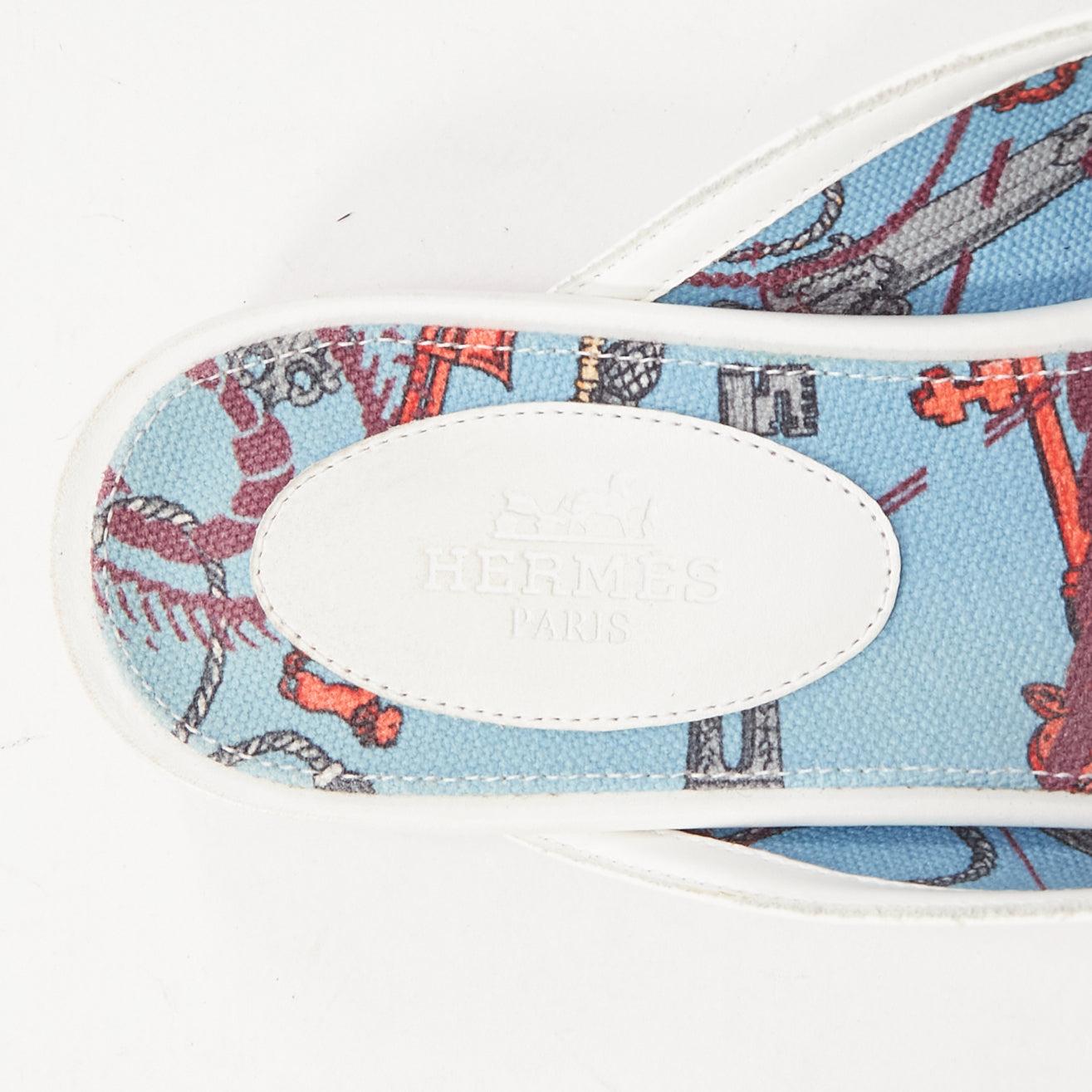 HERMES Oz white leather silver kelly buckle slip on loafer slippers EU37.5 4