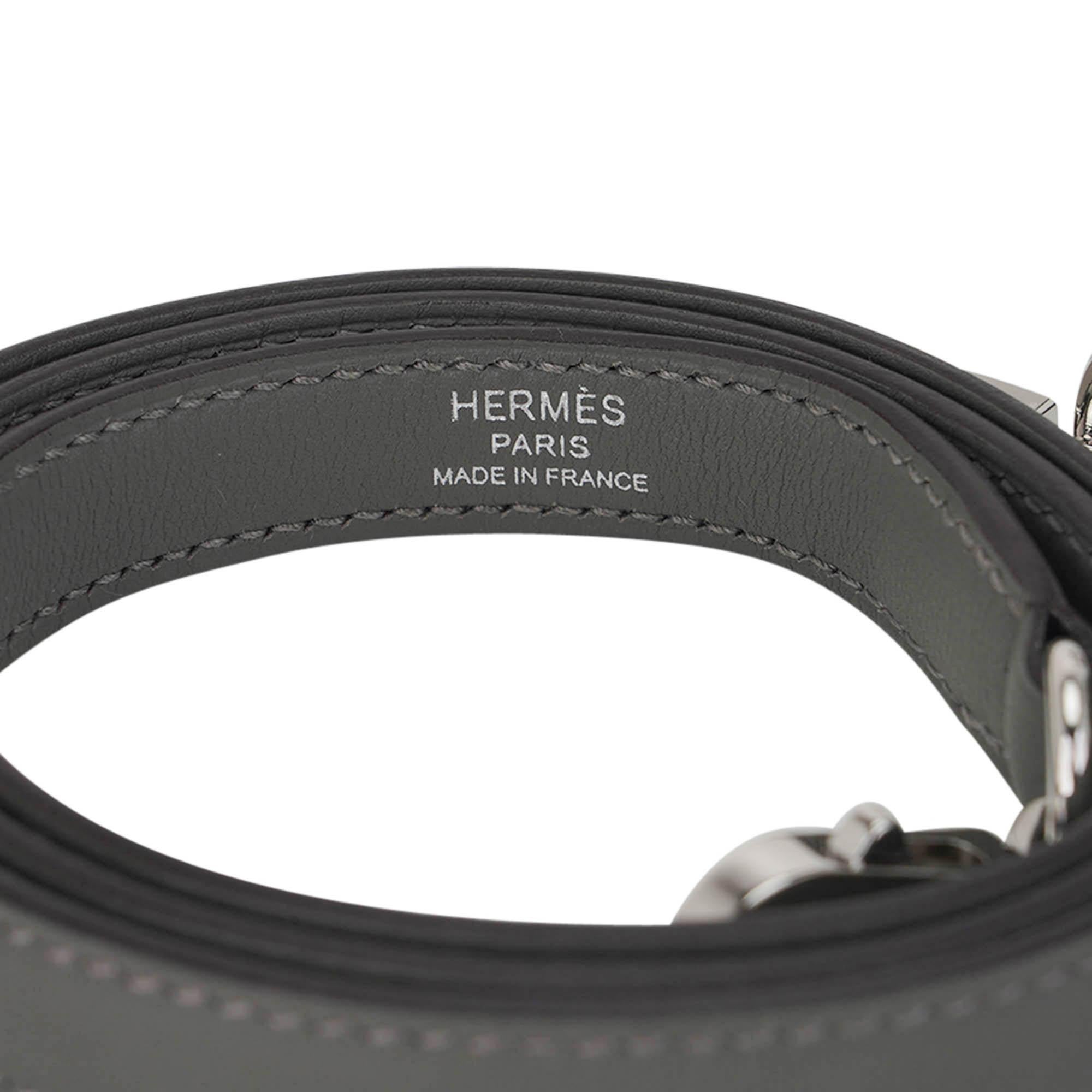Hermes Padded Kelly 25 Limited Edition Bag Gris Meyer Palladium Hardware Swift For Sale 9