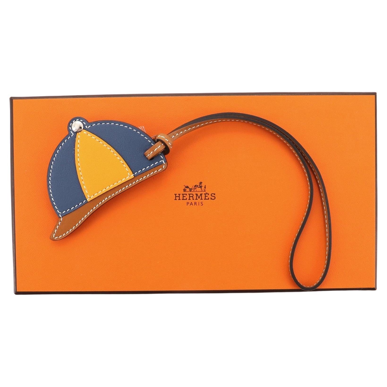 Hermes Paddock Bombe Bag Charm Leather Blue Yellow Leather  Condition Details: 