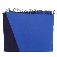 Hermes Paddock Stole Scarf Cashmere Blue
