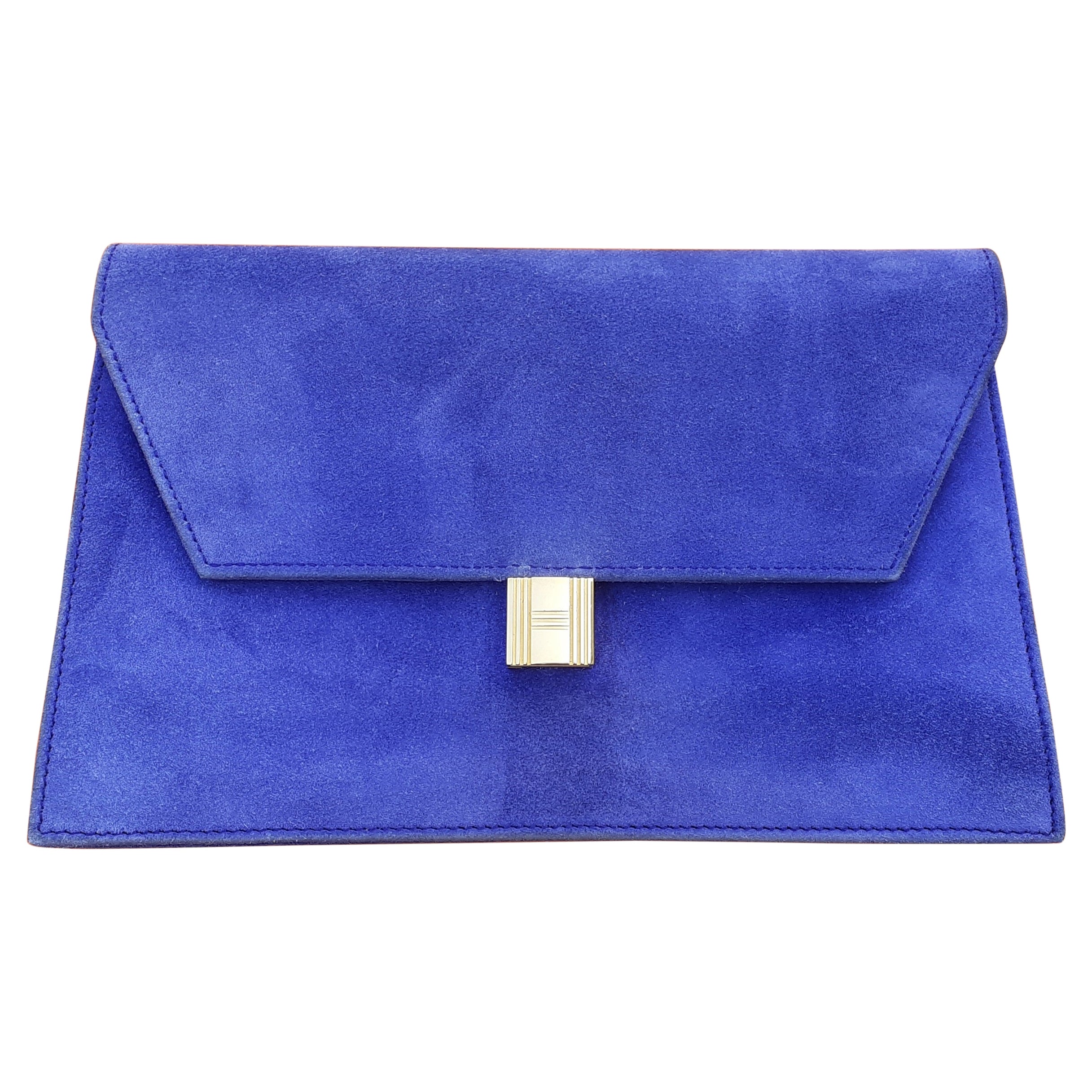 Hermès Borsa con lucchetto Pochette Doblis in pelle viola e oro Hdw RARO
