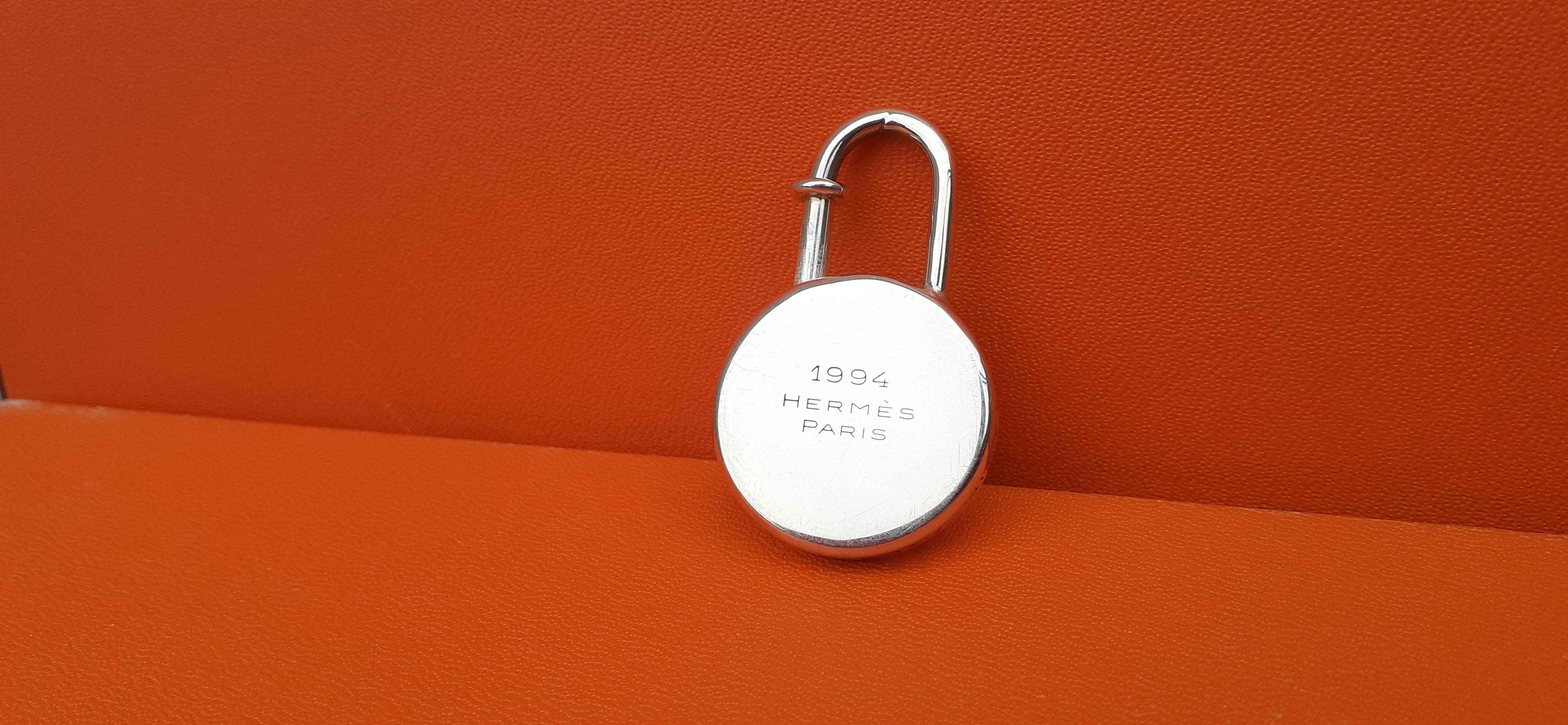 Brown Hermès Padlock Charm for Birkin Kelly Special Issue 1994 Year of the Sun Silver