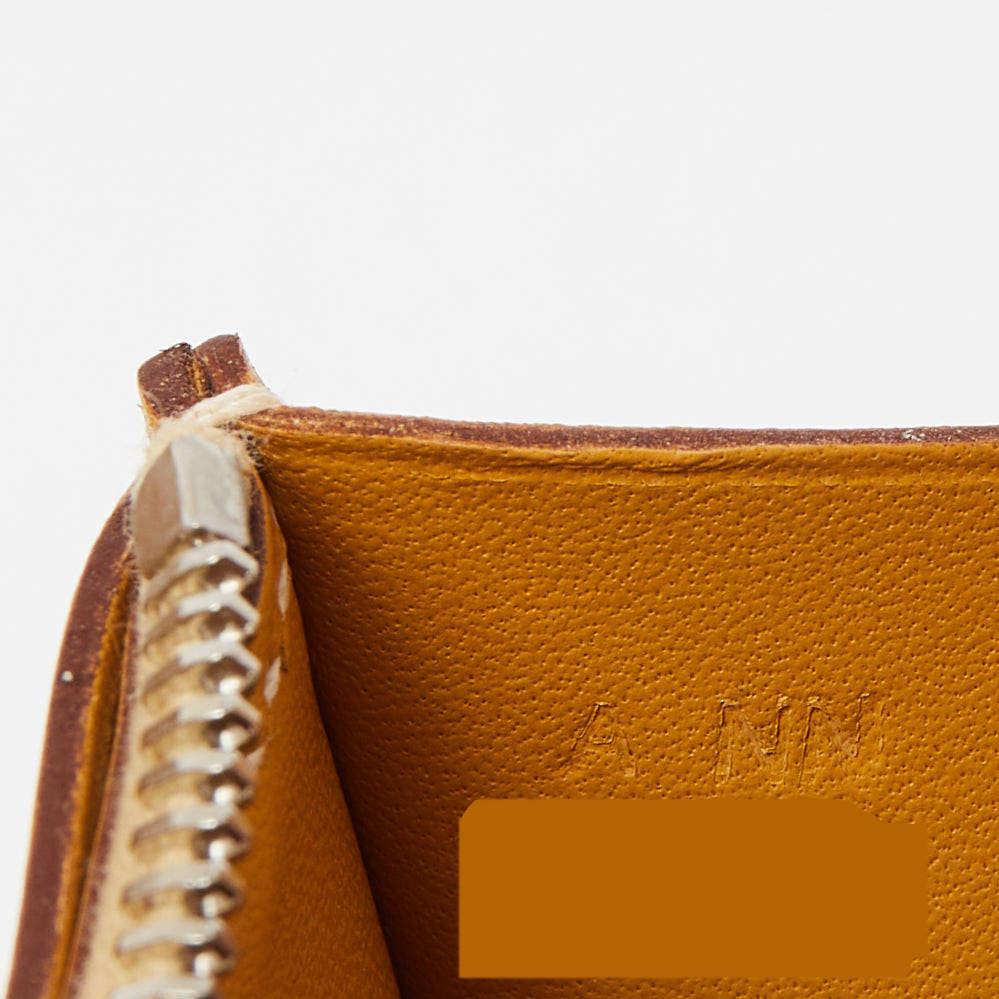 Orange Hermes Paille/Ficelle Lizard /Tadelakt Leather Constance Compact Wallet