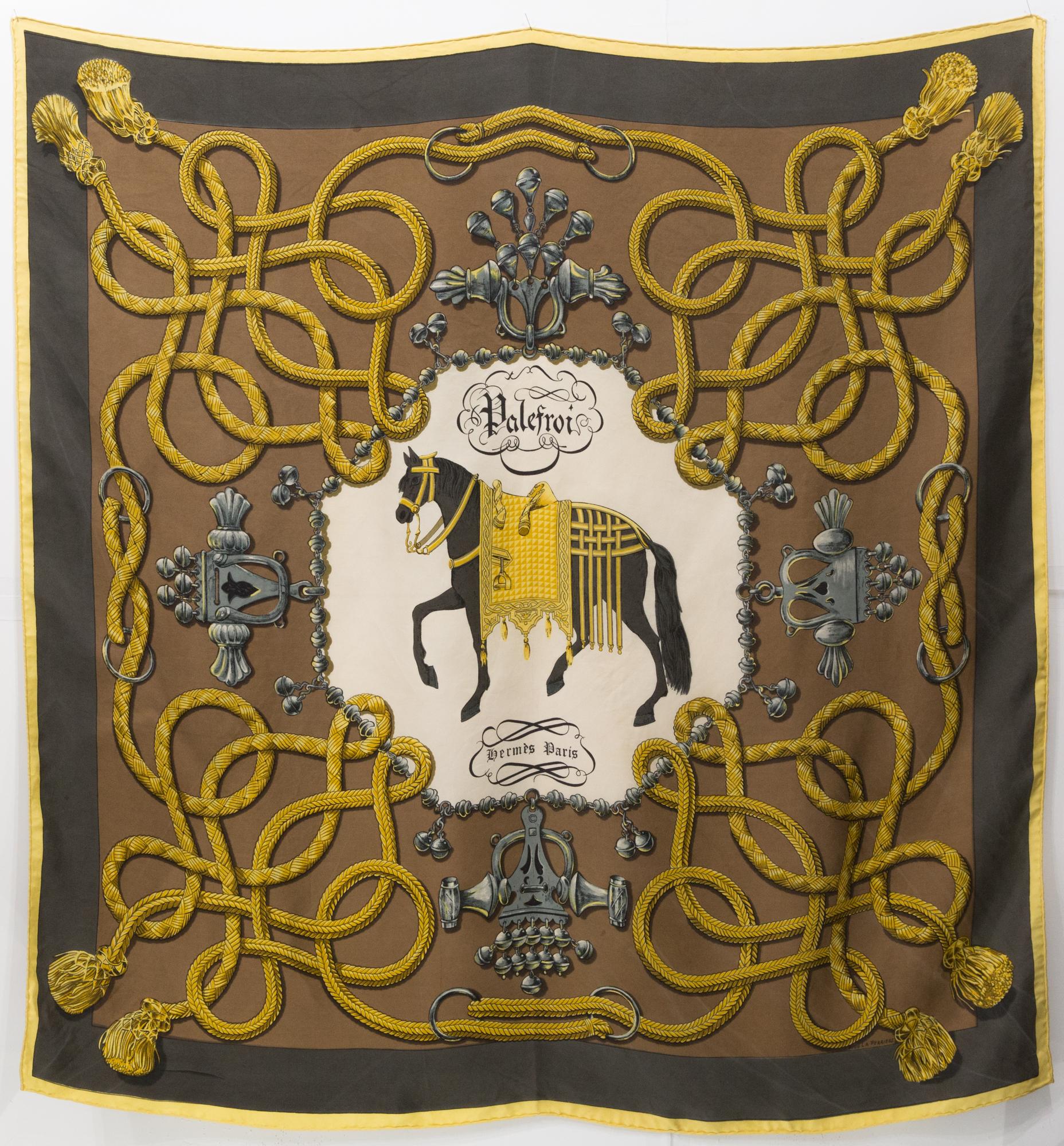 Hermes Palefroi by Francoise de la Perriere Silk Scarf For Sale 3