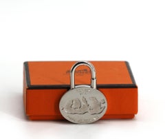 Hermes Palladium Anne Mediterranean Bag Charm, 2003 signed box