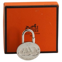 Hermes Palladium Anne Mediterranean Bag Charm, 2003 signed box