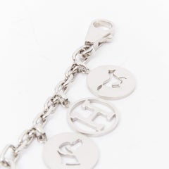 HERMES Palladium Breloque Olga Cadena lock H logo horse dog coin bag charm chain