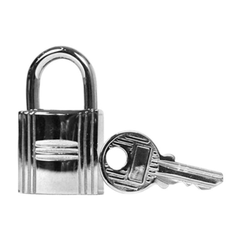 Hermes Palladium Cadena Lock and Key Set #100 at 1stDibs  authentic hermes  lock and key, cadena palladium, hermes key and lock