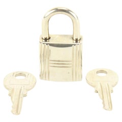 Hermès Palladium Cadena Padlock and Key Set Lock and 2 Keys 49h429s