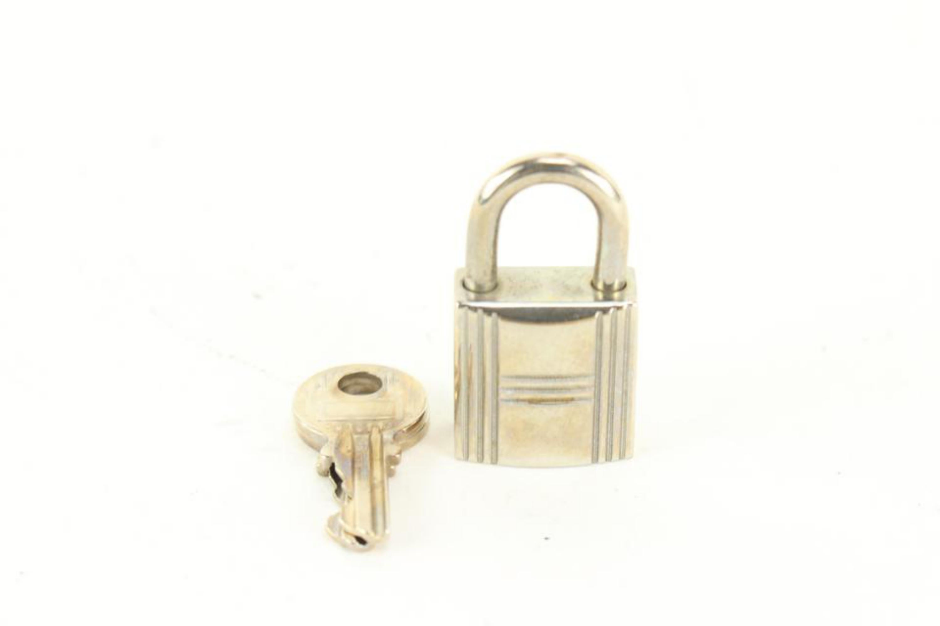Hermès Palladium Cadena Padlock and Key Set Lock and 2 Keys 51he429s 3