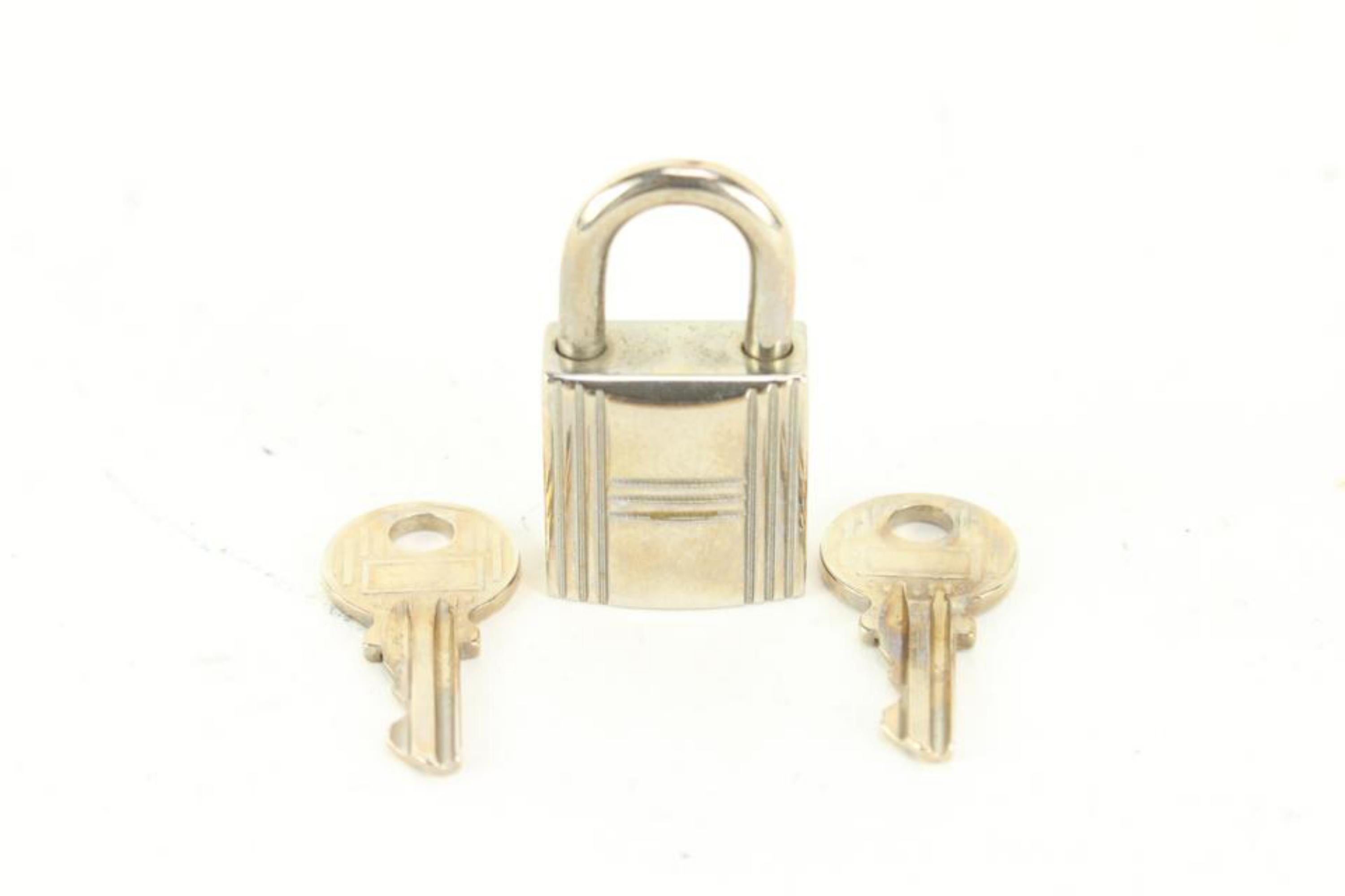 Women's Hermès Palladium Cadena Padlock and Key Set Lock and 2 Keys 51he429s