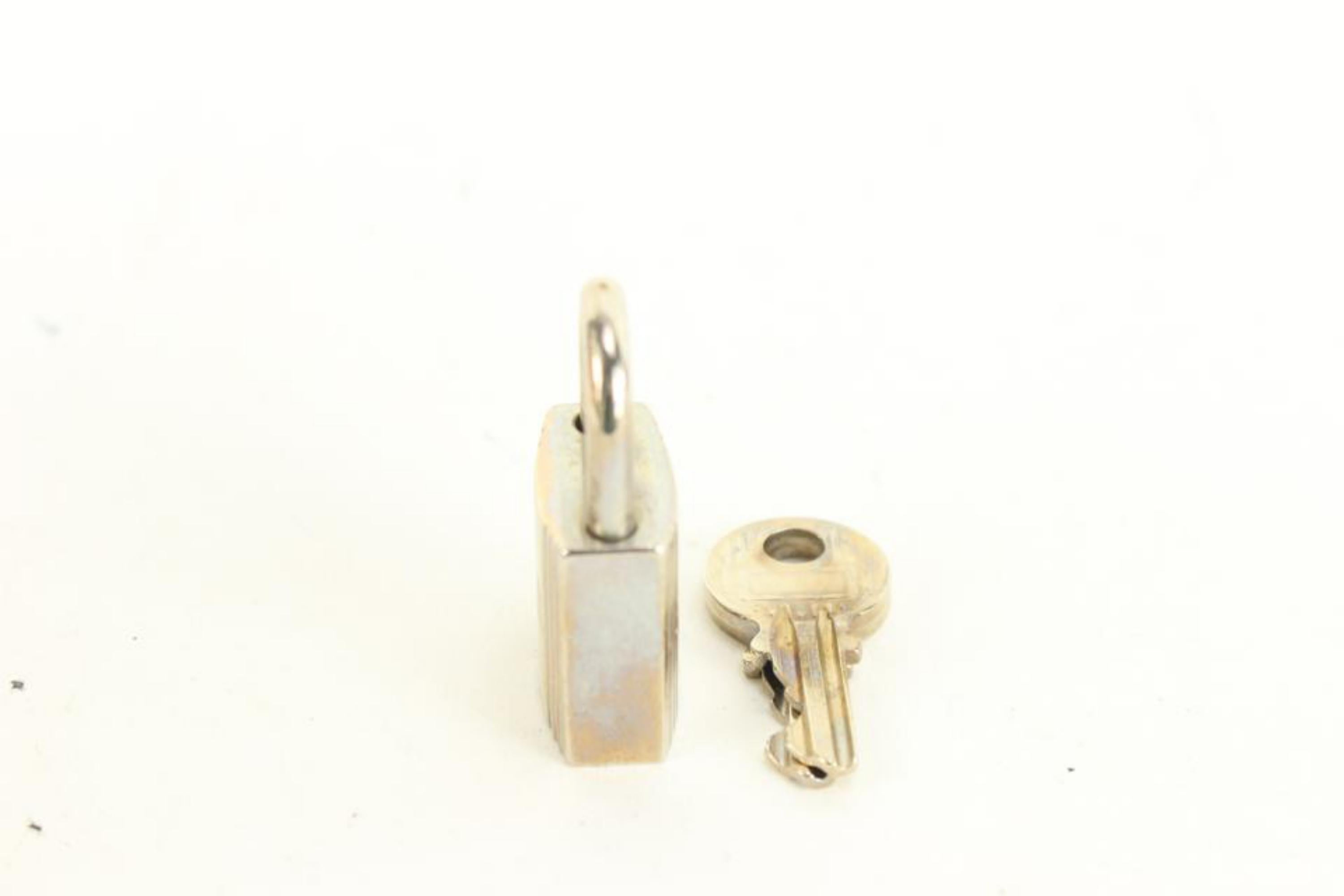 Hermès Palladium Cadena Padlock and Key Set Lock and 2 Keys 51he429s 1