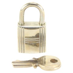 Hermès Palladium Cadena Padlock and Key Set Lock and 2 Keys 51he429s