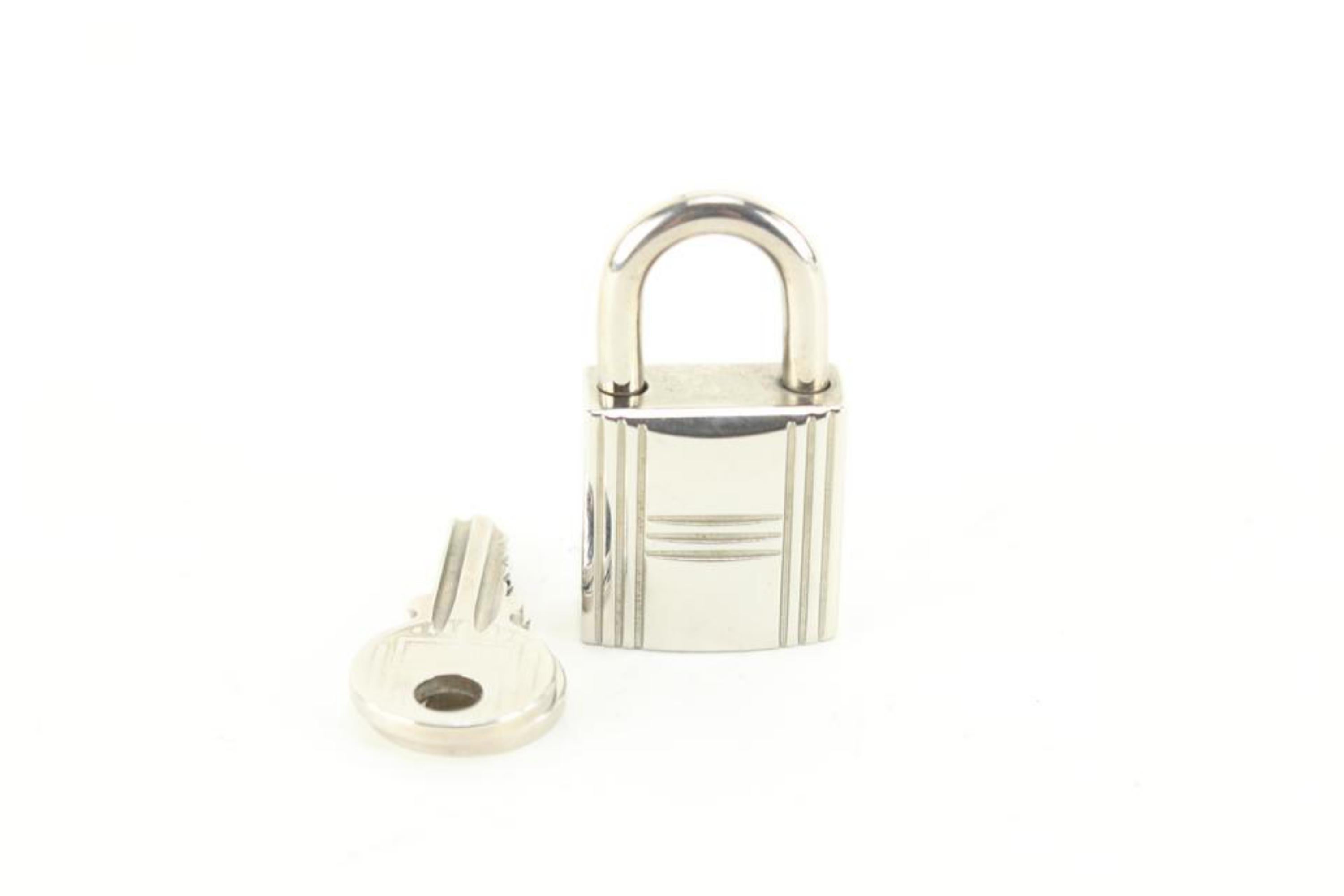 Hermès Palladium Cadena Padlock Lock and Key Set 8h712s 2