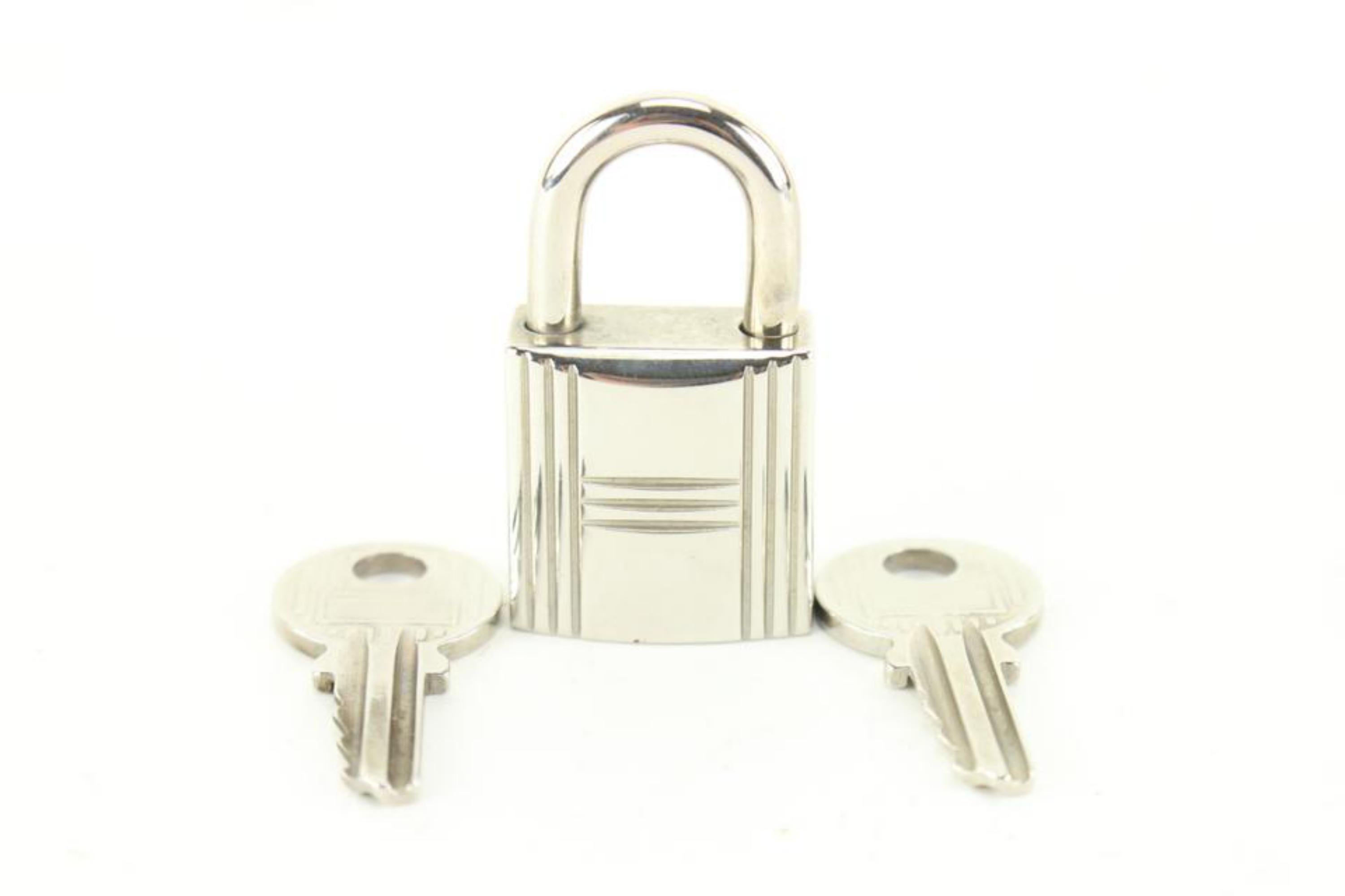 Hermès Palladium Cadena Padlock Lock and Key Set 8h712s 3