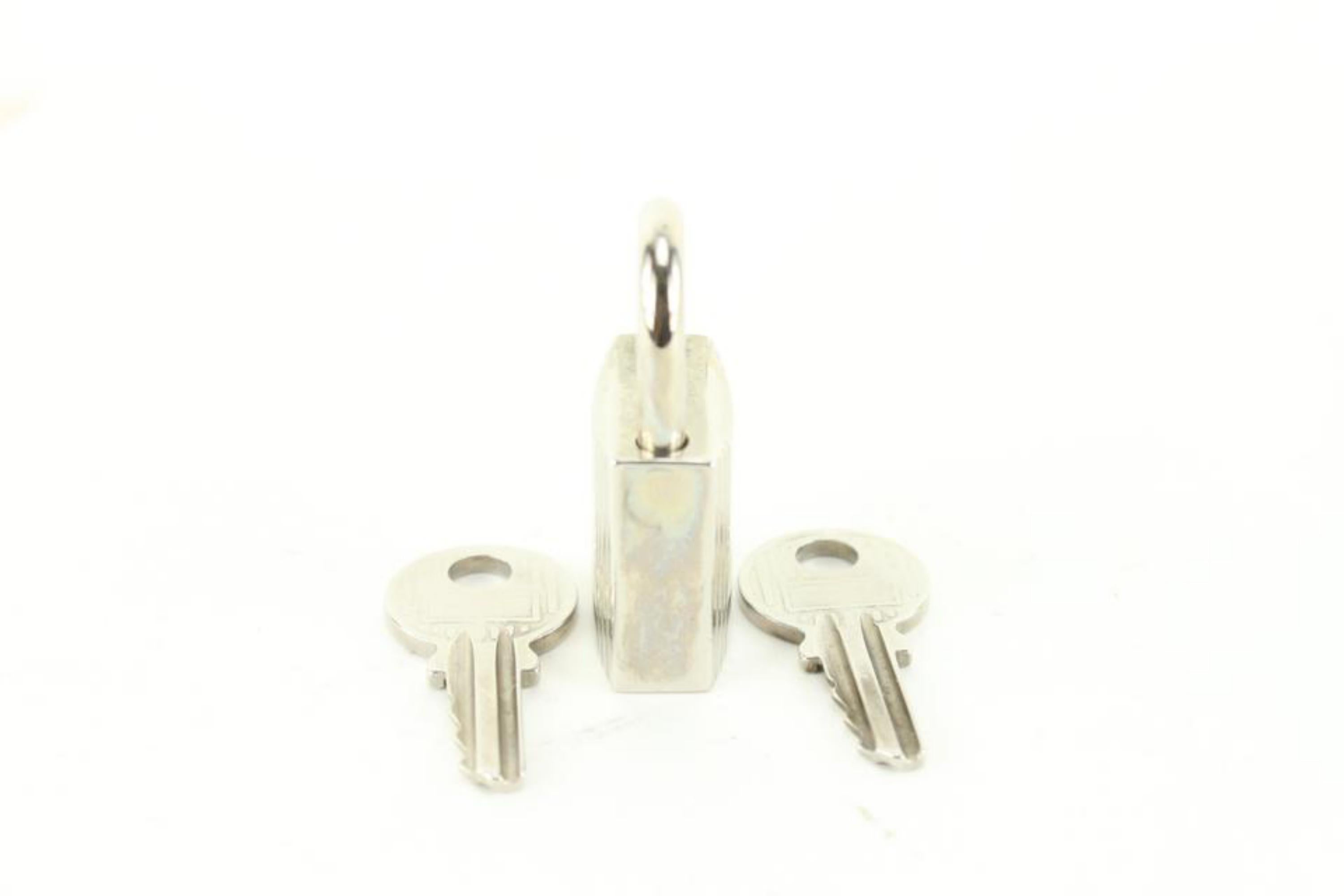 Hermès Palladium Cadena Padlock Lock and Key Set 8h712s 1