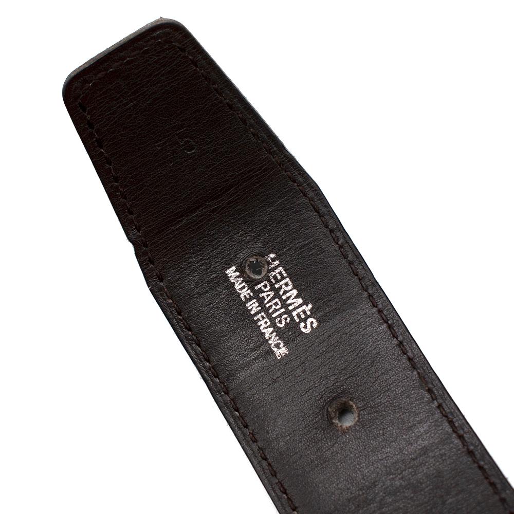 Hermes Palladium Constance Buckle 32mm Reversible Belt - Size 75 In Excellent Condition In London, GB