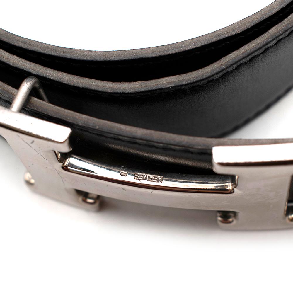 Hermes Palladium Constance Buckle 32mm Reversible Belt - Size 75 2