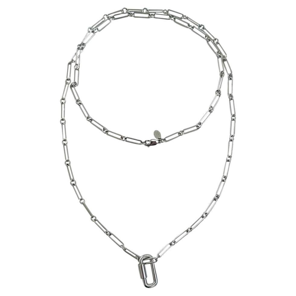 Hermes Palladium Curiosite Lange Halskette im Angebot