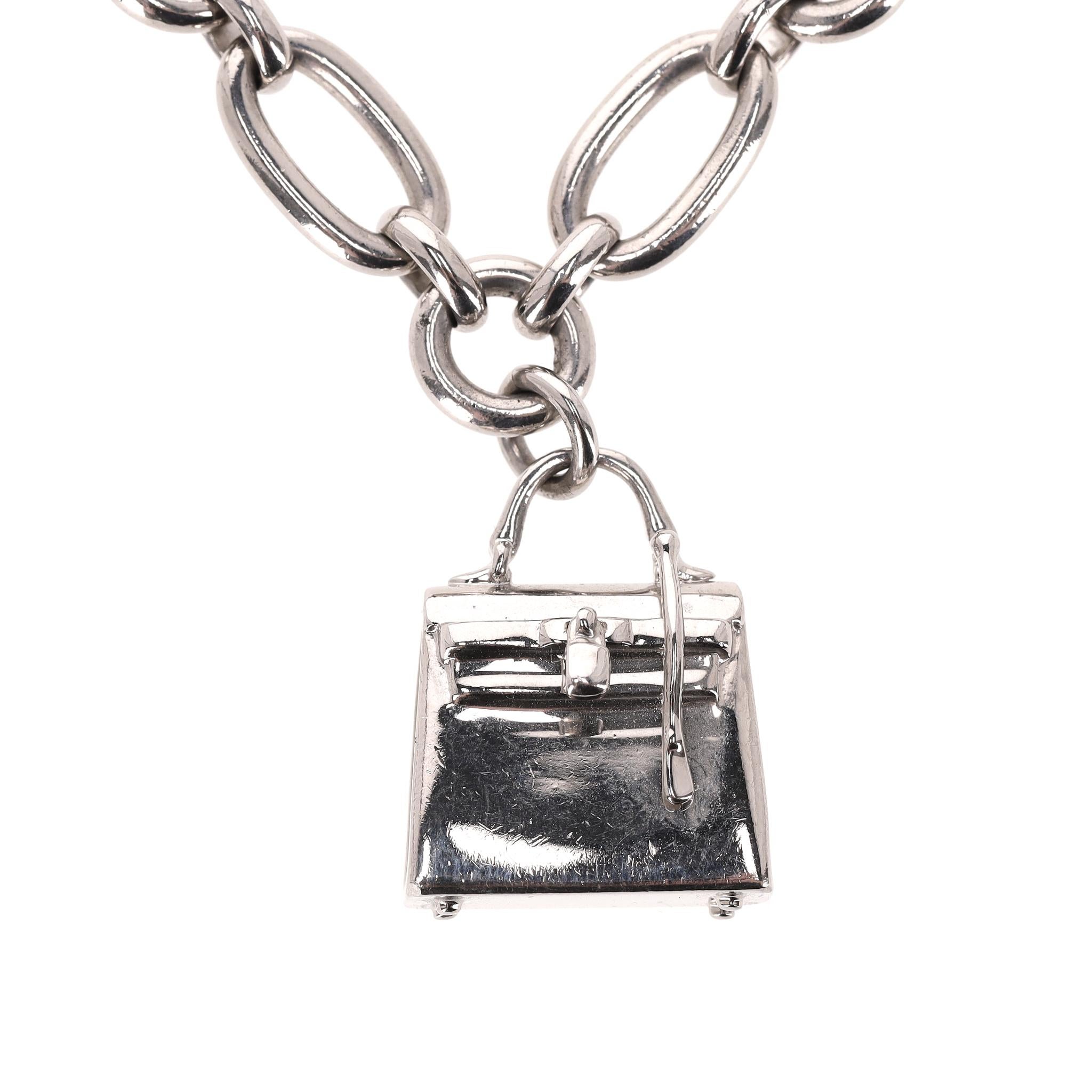 Cintura a catena Olga placcata Palladio con charme firmato Hermes In condizioni ottime in vendita a London, GB