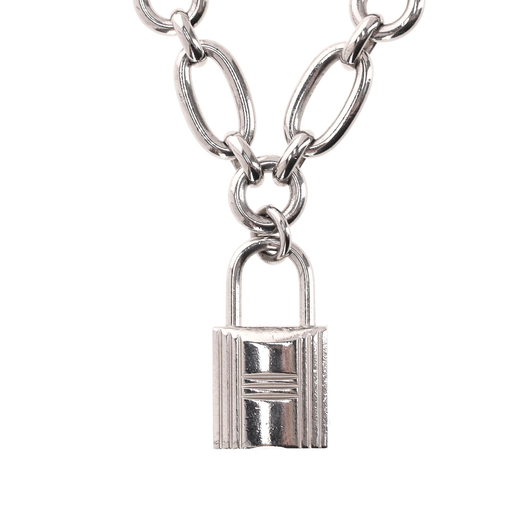 Cintura a catena Olga placcata Palladio con charme firmato Hermes in vendita 2