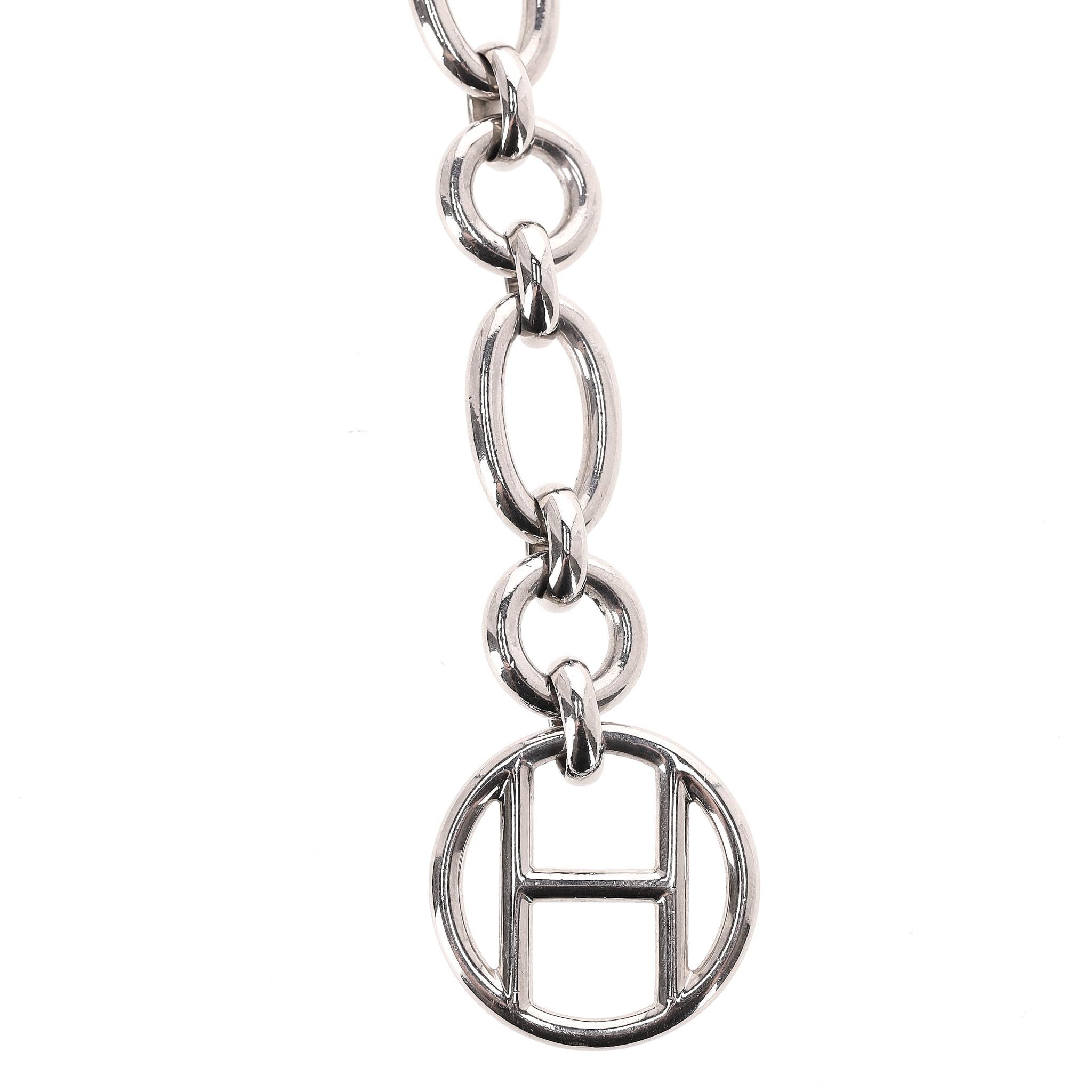 Cintura a catena Olga placcata Palladio con charme firmato Hermes in vendita 3