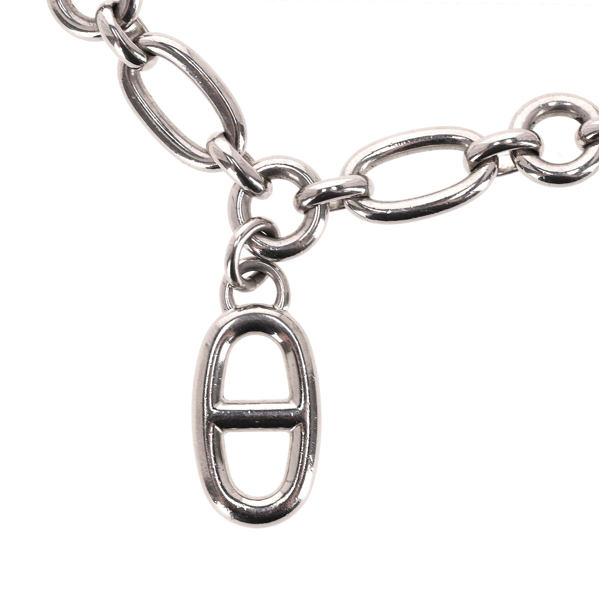Cintura a catena Olga placcata Palladio con charme firmato Hermes in vendita 4