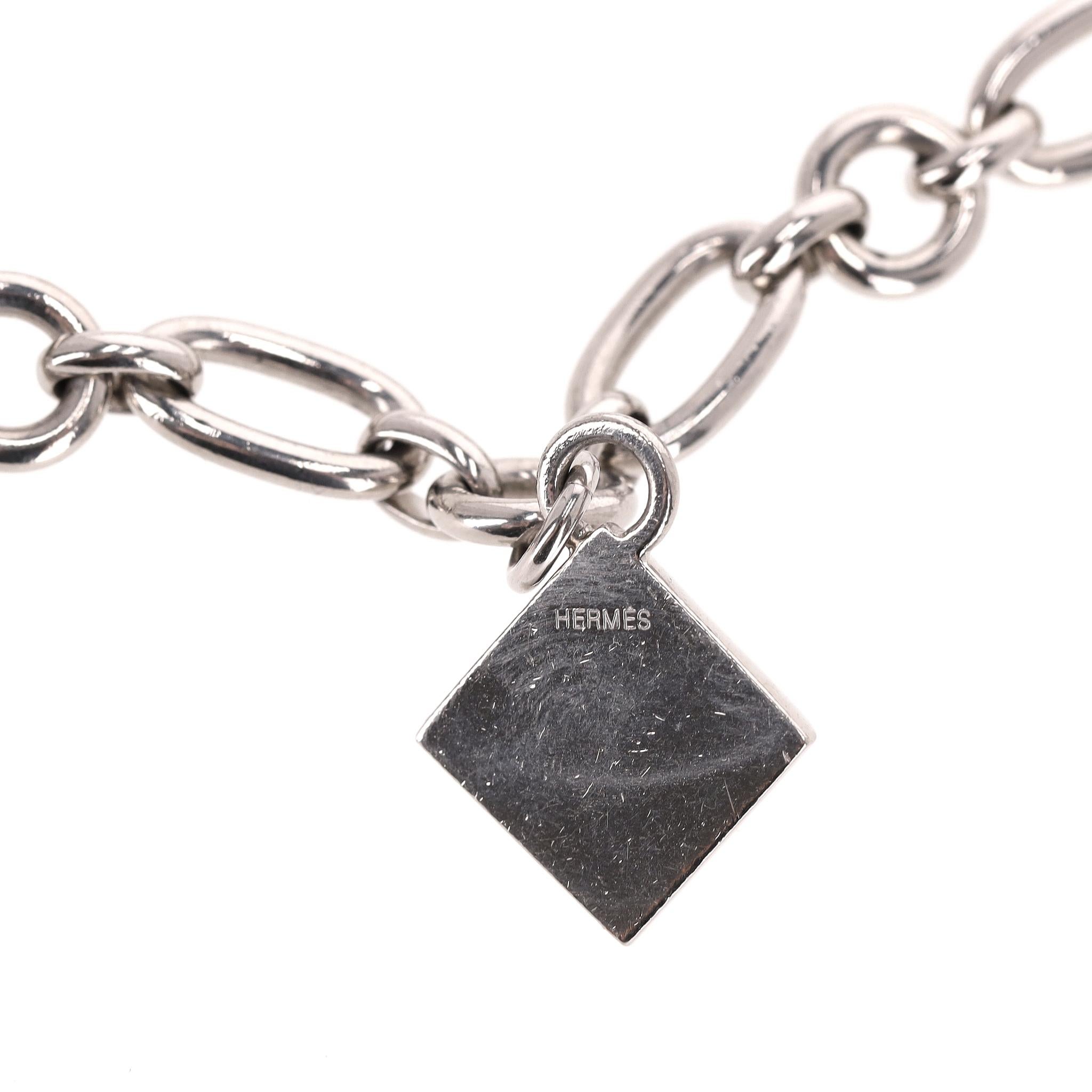 Cintura a catena Olga placcata Palladio con charme firmato Hermes in vendita 5