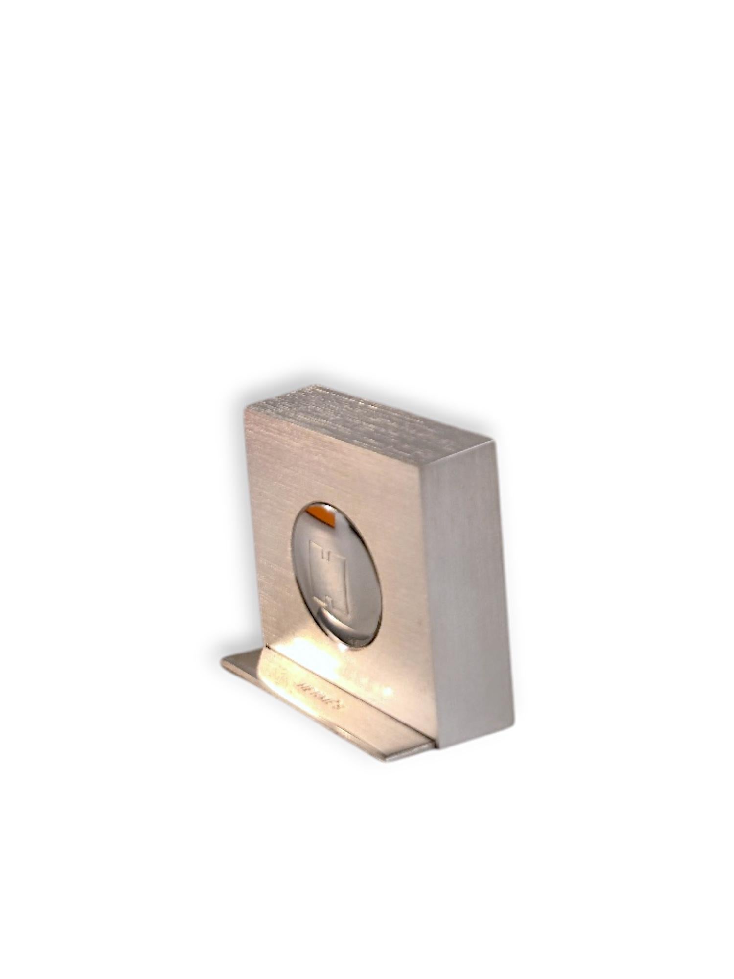 Hermès Palladium-Plated Photo Holder with Original Box – Made in France Excellent état - En vente à Kingston, NY