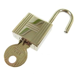 Hermes Palladium Silver Tone Metal Miscellaneous Travel PadLock and Two Keys
