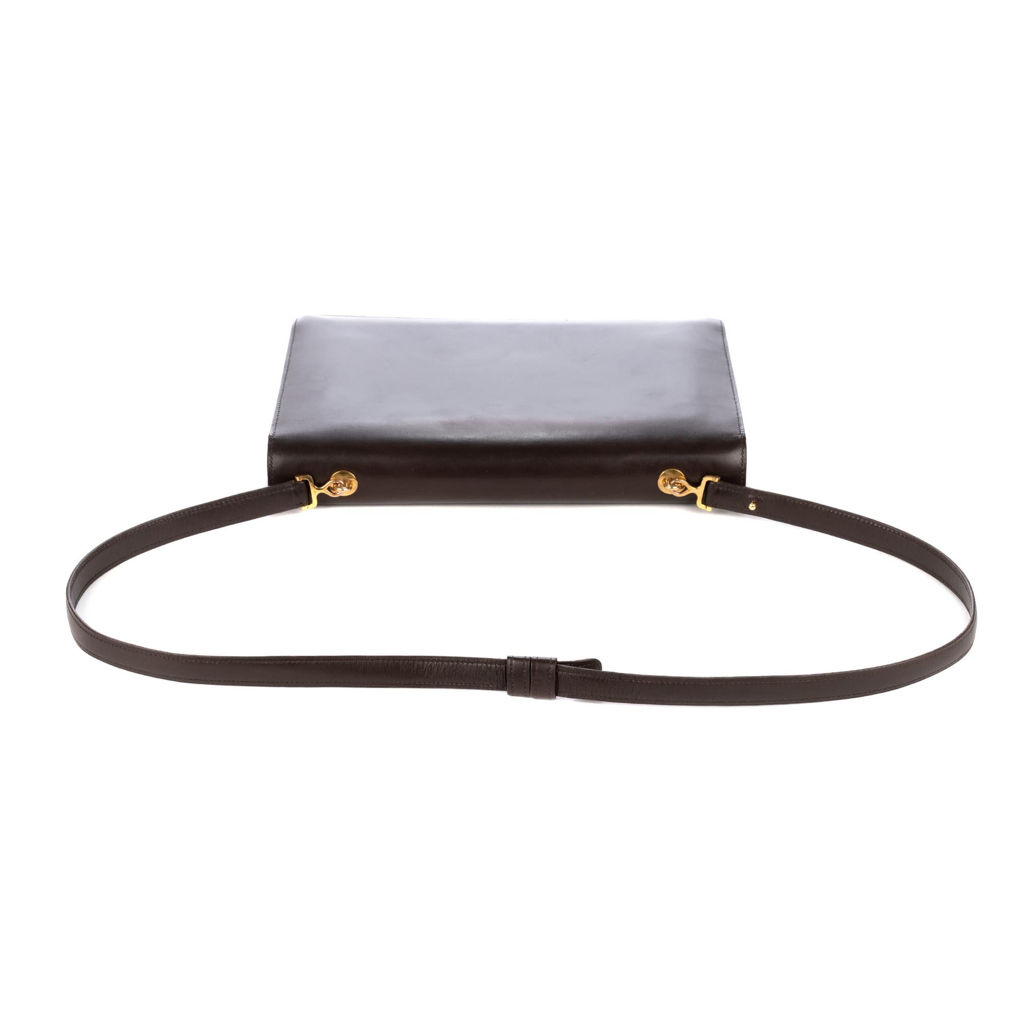 Hermes Palonnier Brown Box Leather Crossbody Bag 2